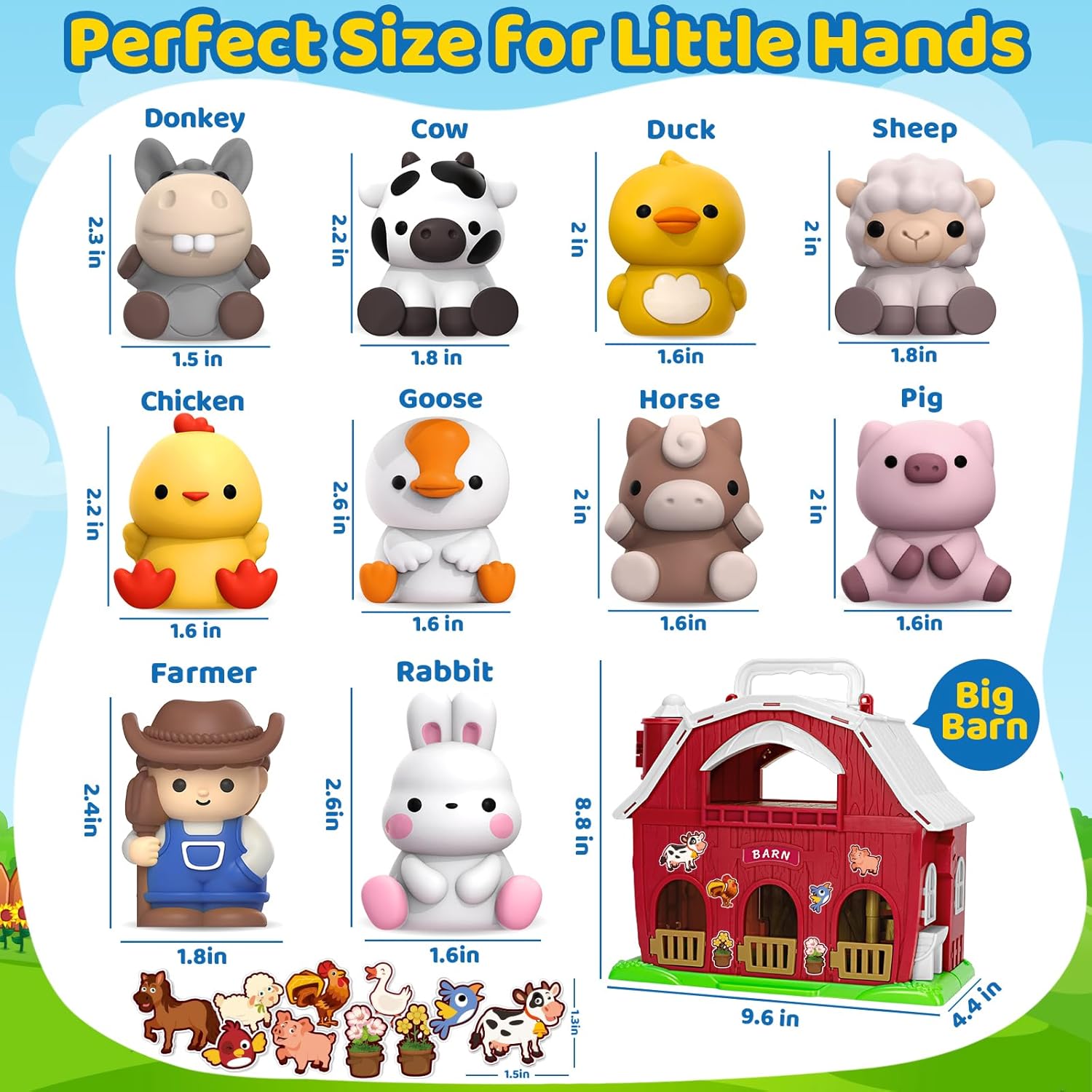 KMUYSL Toys for 1 2 3 Years Old Boys Girls, Big Red Barn Farm Animal Playset for Boys Girls, Learning Toys, Montessori Toys, Christmas Birthday Easter Gift for Baby Kids Toddlers Age 12-18 Months 24hrsmart